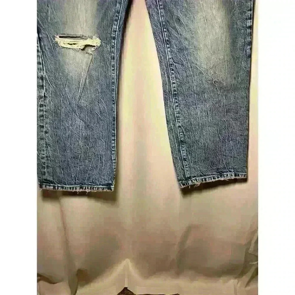 Loft Women's High Rise Straight Leg Distressed Jeans Size 18 Blue Denim - Picture 3 of 16